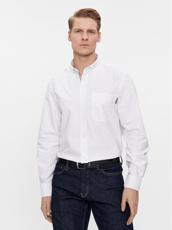 Tommy Hilfiger Риза Oxford Monotype MW0MW33797 Бял Slim Fit за Мъже цена