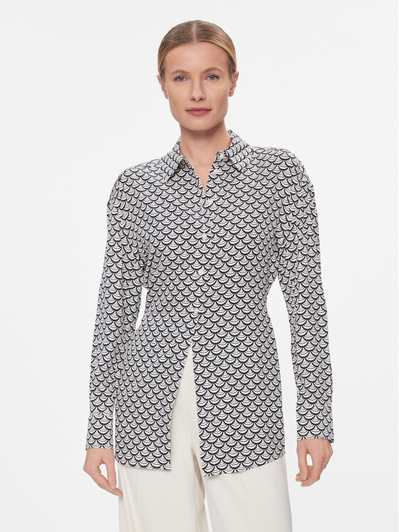 Tommy Hilfiger Риза Seal Aop Fluid Modern Shirt WW0WW40753 Черен Regular Fit за Жени цена