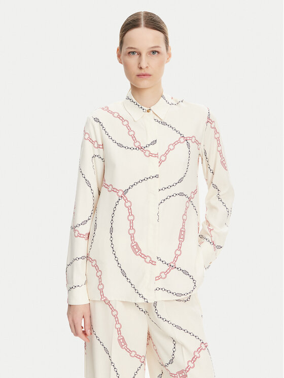 Tommy Hilfiger Риза WW0WW44045 Екрю Relaxed Fit за Жени цена
