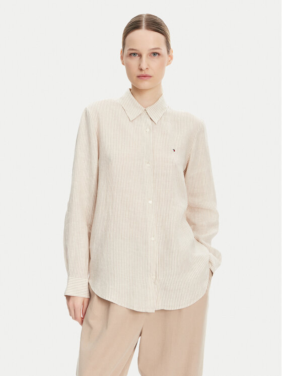 Tommy Hilfiger Риза WW0WW44679 Бежов Relaxed Fit за Жени цена