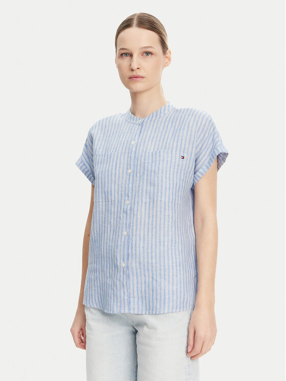 Tommy Hilfiger Риза WW0WW44715 Светлосиньо Regular Fit за Жени цена