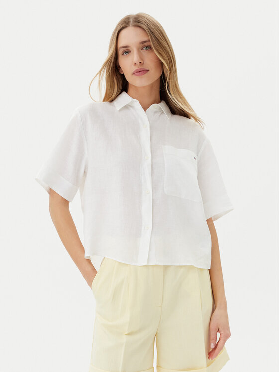 Tommy Hilfiger Риза WW0WW44720 Бял Relaxed Fit за Жени цена