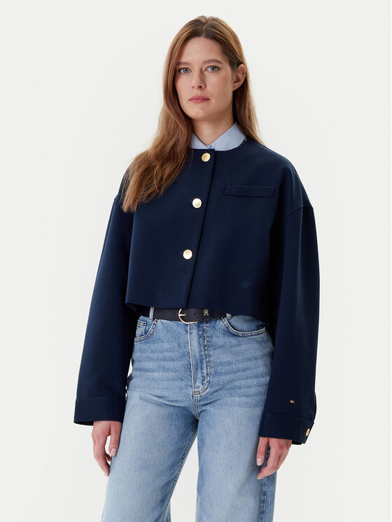 Tommy Hilfiger Сако WW0WW46519 Тъмносин Relaxed Fit за Жени цена