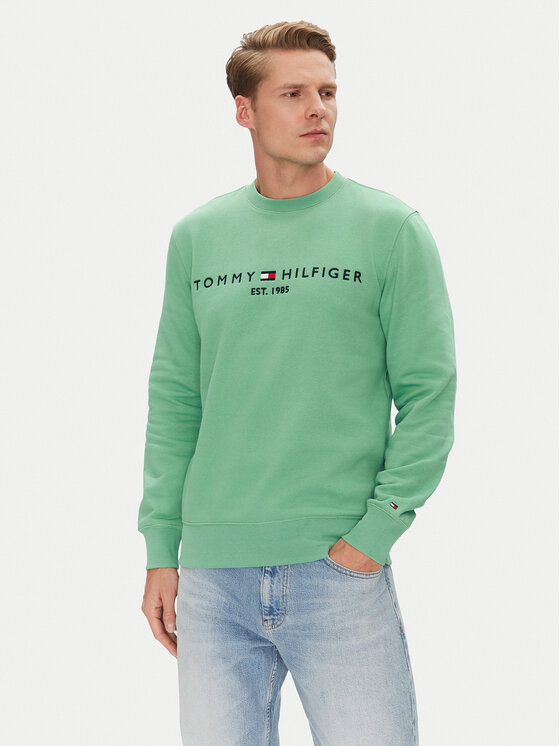 Tommy Hilfiger Суитшърт Logo MW0MW11596 Зелен Regular Fit за Мъже цена