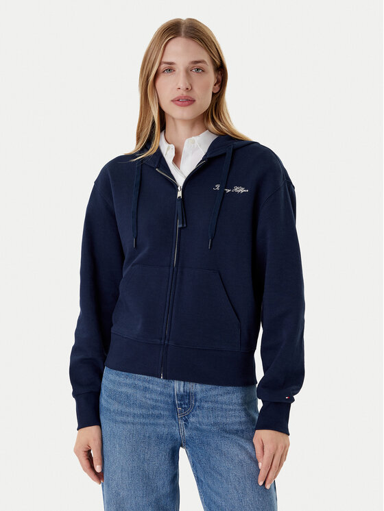 Tommy Hilfiger Суитшърт Script WW0WW45742 Тъмносин Regular Fit за Жени цена