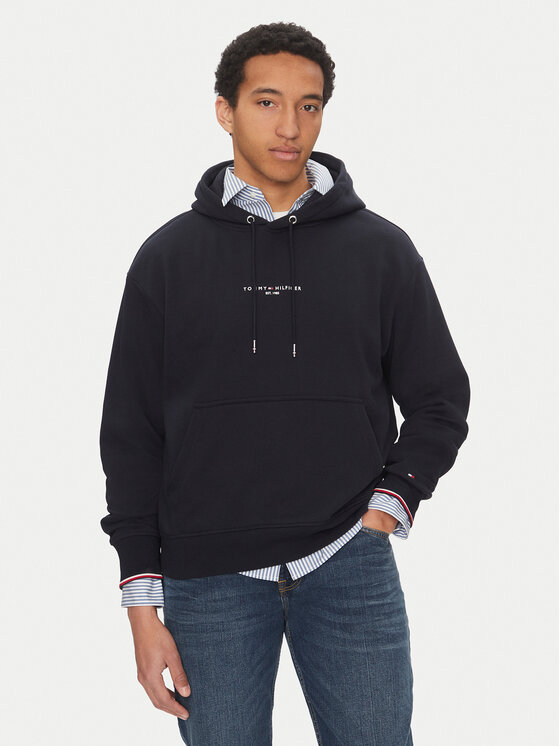 Tommy Hilfiger Суитшърт Small Logo MW0MW38950 Тъмносин Regular Fit за Мъже цена