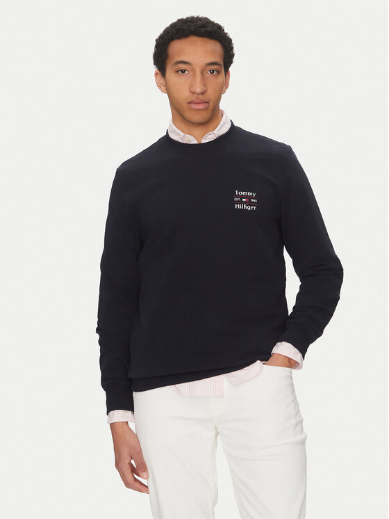 Tommy Hilfiger Суитшърт Stack MW0MW38673 Тъмносин Regular Fit за Мъже цена