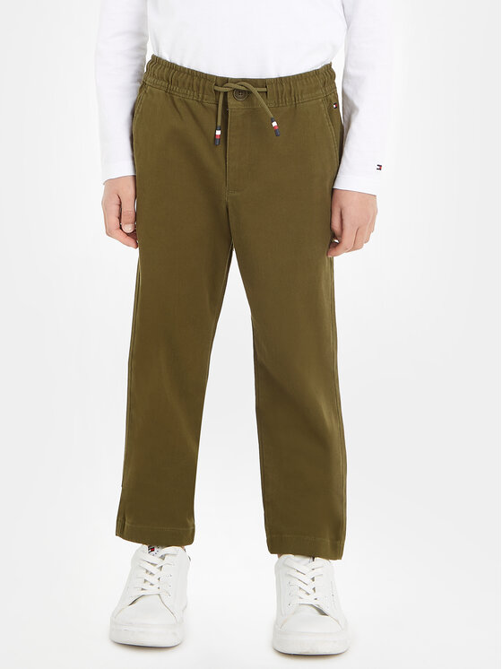 Tommy Hilfiger Текстилни панталони KB0KB08469 Зелен Regular Fit за Момчета цена