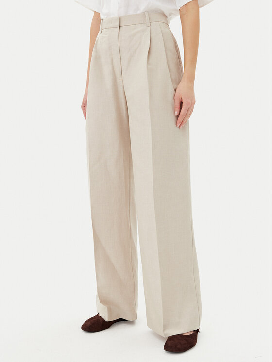 Tommy Hilfiger Текстилни панталони WW0WW45460 Бежов Relaxed Fit за Жени цена