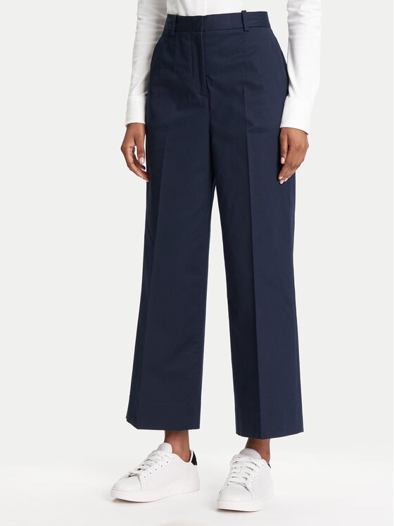 Tommy Hilfiger Текстилни панталони WW0WW45791 Тъмносин Wide Leg за Жени цена