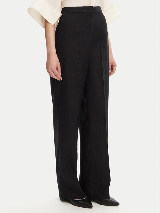 Tommy Hilfiger Текстилни панталони WW0WW46823 Черен Straight Fit за Жени цена