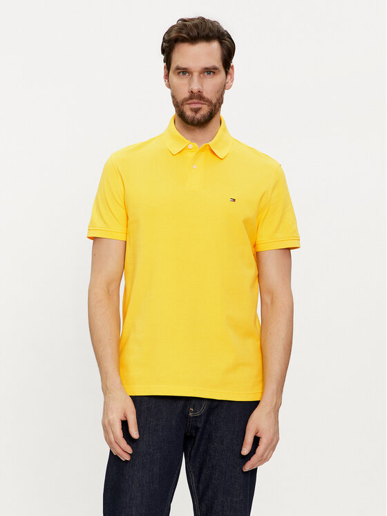 Tommy Hilfiger Тениска с яка и копчета 1985 MW0MW17770 Жълт Regular Fit за Мъже цена