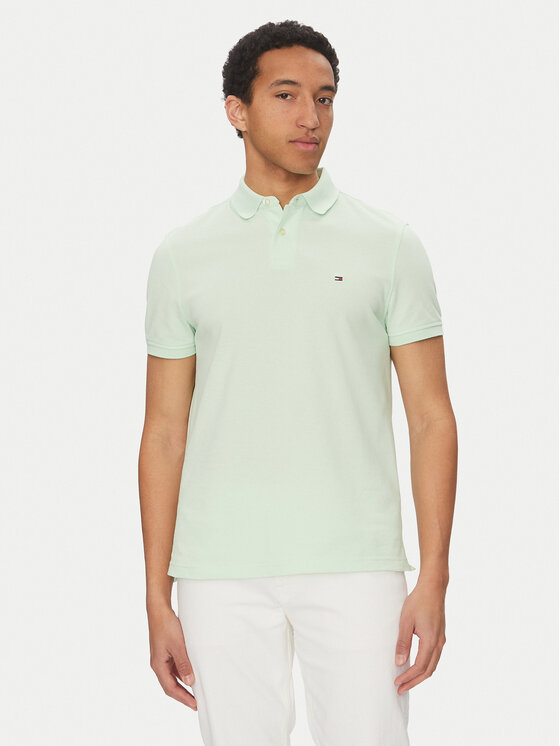 Tommy Hilfiger Тениска с яка и копчета 1985 MW0MW17770 Зелен Regular Fit за Мъже цена