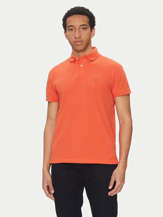 Tommy Hilfiger Тениска с яка и копчета 1985 MW0MW17770 Оранжев Regular Fit за Мъже цена