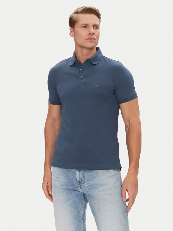 Tommy Hilfiger Тениска с яка и копчета 1985 MW0MW17771 Син Slim Fit за Мъже цена