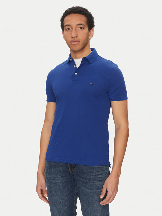 Tommy Hilfiger Тениска с яка и копчета 1985 MW0MW17771 Син Slim Fit за Мъже цена