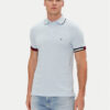 Tommy Hilfiger Тениска с яка и копчета Flag Cuff MW0MW38458 Светлосиньо Slim Fit цвят на ниска цена