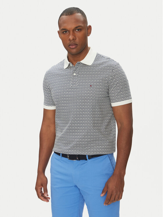 Tommy Hilfiger Тениска с яка и копчета Interlock MW0MW39234 Тъмносин Regular Fit за Мъже цена
