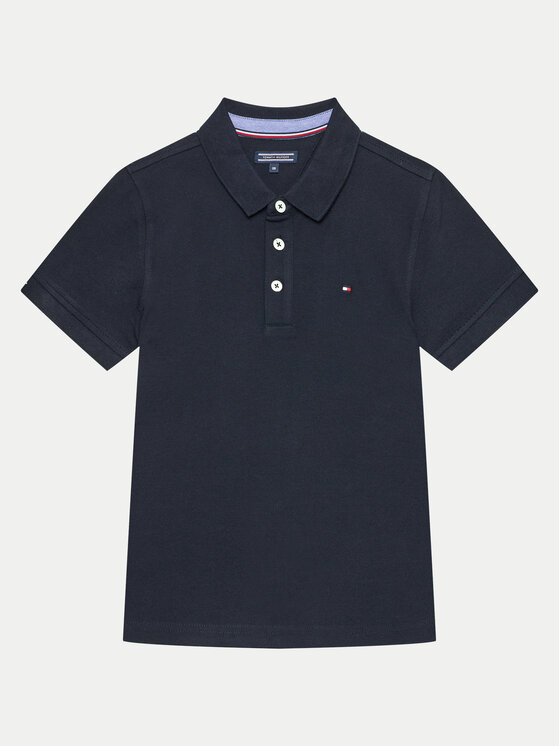 Tommy Hilfiger Тениска с яка и копчета KB0KB03975 D Тъмносин Regular Fit за Момчета цена