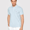 Tommy Hilfiger Тениска с яка и копчета MW0MW17771 Светлосиньо Slim Fit за Мъже цена