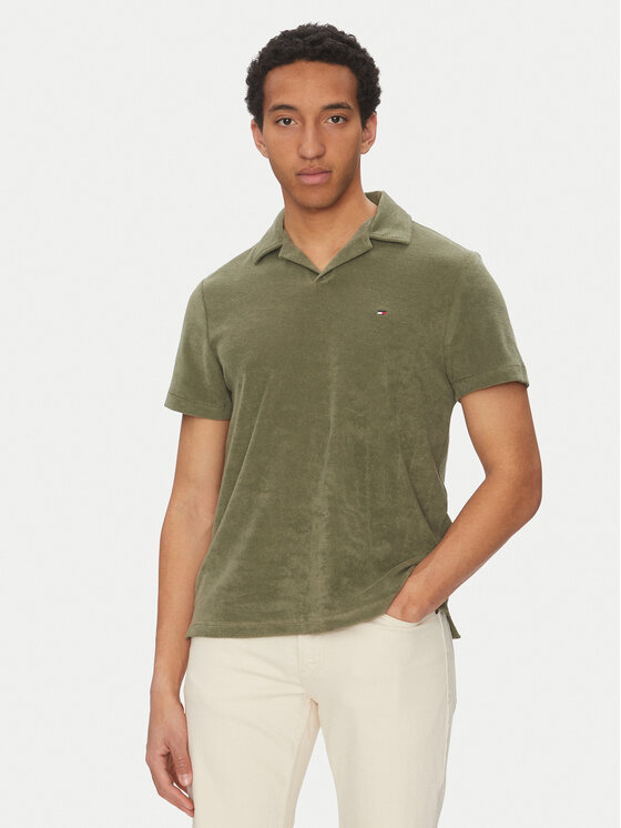Tommy Hilfiger Тениска с яка и копчета MW0MW38479 Зелен Regular Fit за Мъже цена