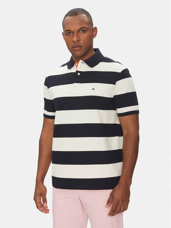 Tommy Hilfiger Тениска с яка и копчета MW0MW39045 Тъмносин Regular Fit за Мъже цена