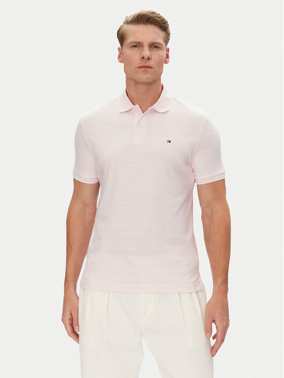 Tommy Hilfiger Тениска с яка и копчета MW0MW39994 Розов Regular Fit за Мъже цена