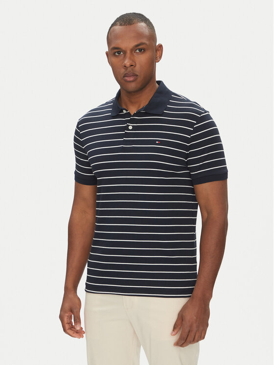 Tommy Hilfiger Тениска с яка и копчета MW0MW39994 Тъмносин Regular Fit за Мъже цена