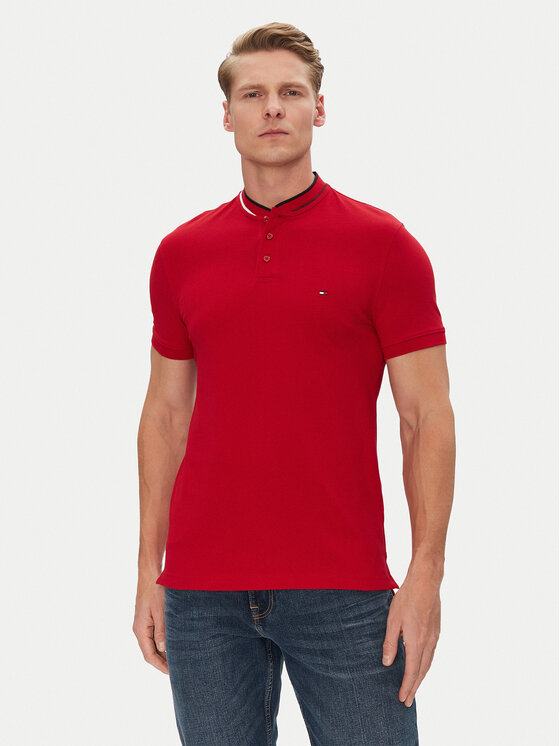 Tommy Hilfiger Тениска с яка и копчета Mao MW0MW34752 Червен Slim Fit за Мъже цена