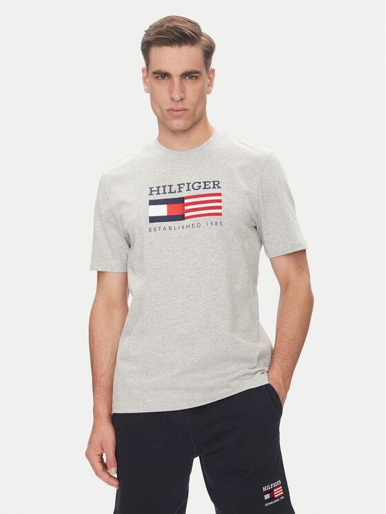 Tommy Hilfiger Тишърт American Monotype MW0MW39843 Сив Regular Fit за Мъже цена