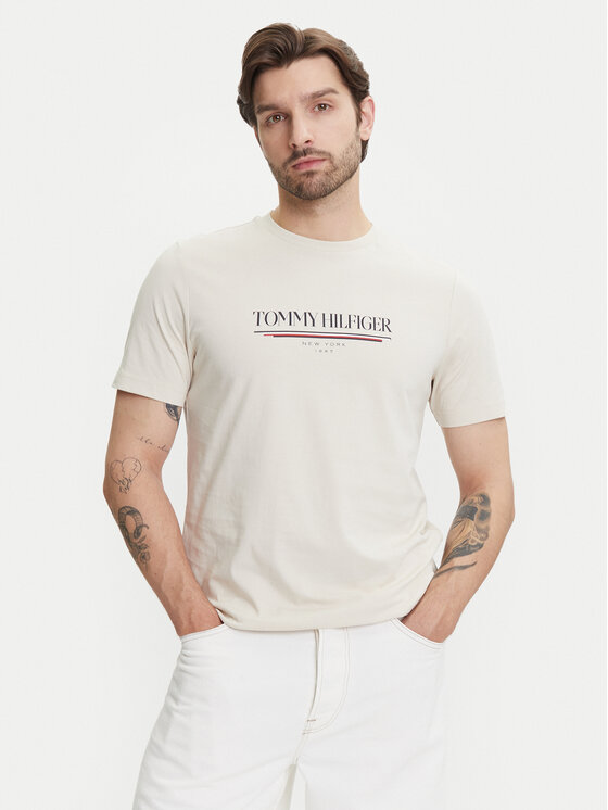 Tommy Hilfiger Тишърт Brand Love MW0MW40324 Бежов Regular Fit за Мъже цена