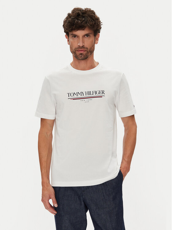 Tommy Hilfiger Тишърт Brand Love MW0MW40324 Бял Regular Fit за Мъже цена