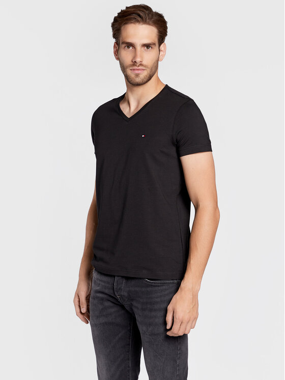 Tommy Hilfiger Тишърт Core Stretch MW0MW27540 Черен Slim Fit за Мъже цена