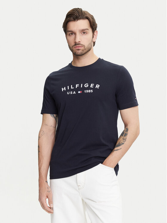 Tommy Hilfiger Тишърт Fathers Day MW0MW39356 Тъмносин Regular Fit за Мъже цена