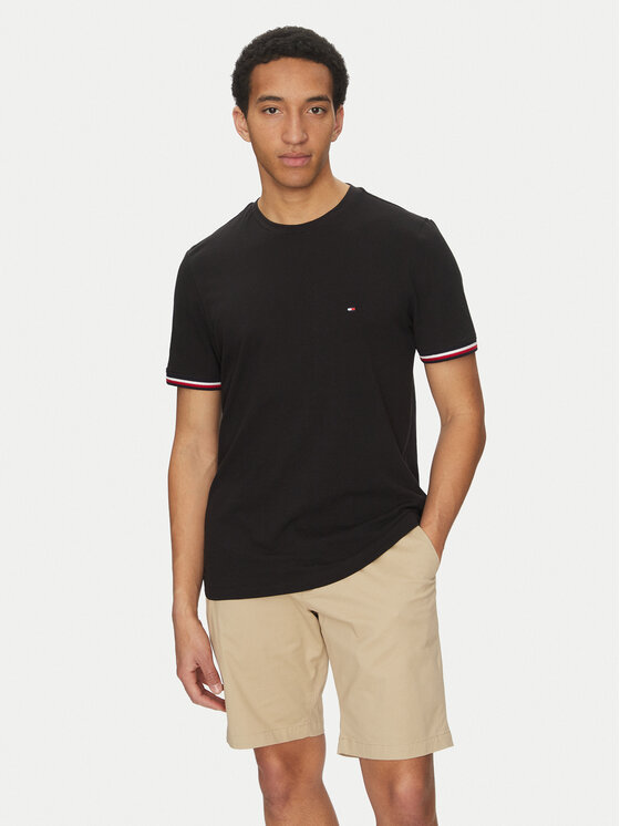 Tommy Hilfiger Тишърт Global Stripe MW0MW38630 Черен Regular Fit за Мъже цена