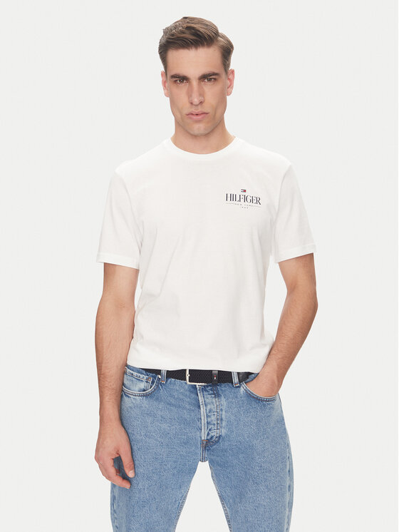 Tommy Hilfiger Тишърт Stack MW0MW39355 Бял Regular Fit за Мъже цена