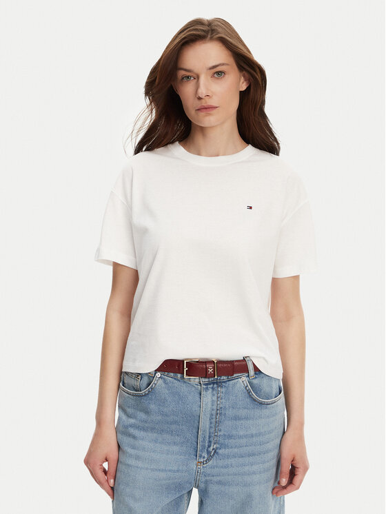 Tommy Hilfiger Тишърт UW0UW05763 Бял Regular Fit за Жени цена