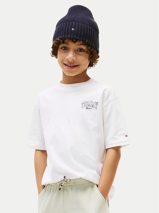 Tommy Hilfiger Тишърт Varsity Graphic KB0KB09720 Бял Regular Fit за Момчета цена