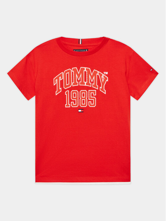 Tommy Hilfiger Тишърт Varsity KB0KB08206 D Червен Regular Fit за Момчета цена