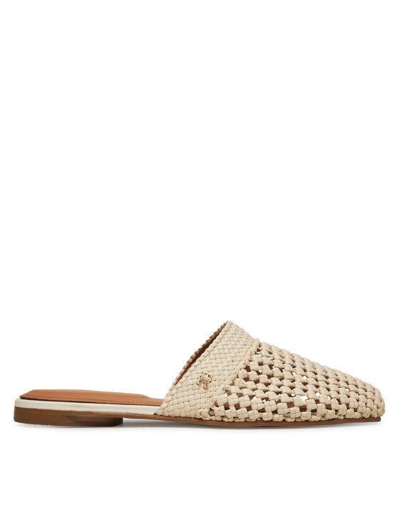 Tommy Hilfiger Чехли Crochet Mule FW0FW08413 Екрю за Жени цена