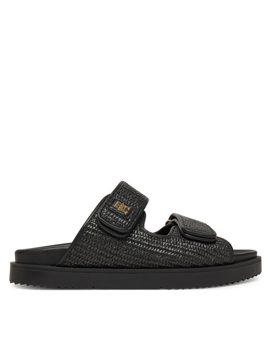 Tommy Hilfiger Чехли DOUBLE STRAP RAFFIA FW0FW08940 Черен за Жени цена