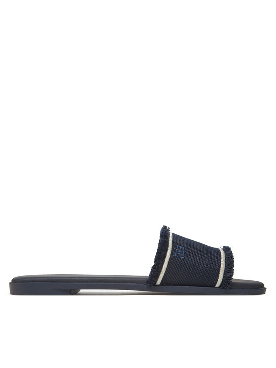 Tommy Hilfiger Чехли Fringe Canvas Flat Sandal FW0FW08908 Тъмносин за Жени цена