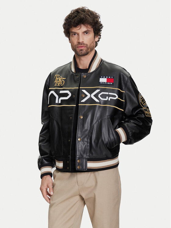 Tommy Hilfiger Яке от имитация на кожа F1 Movie Racing Varsity MW0MW41365 Черен Regular Fit за Мъже цена