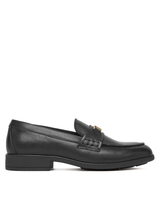 Tommy Hilfiger лоуфъри с дебела подметка Th Logo Leather Loafer FW0FW08705 Черен за Жени цена