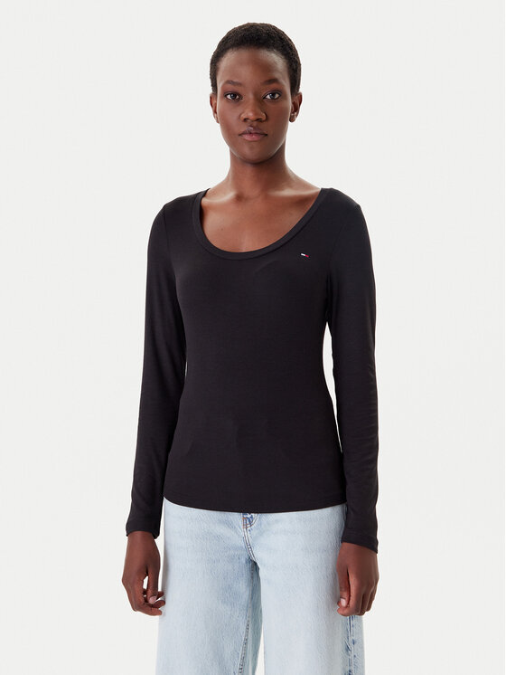 Tommy Jeans Блуза DW0DW20921 Черен Regular Fit за Жени цена