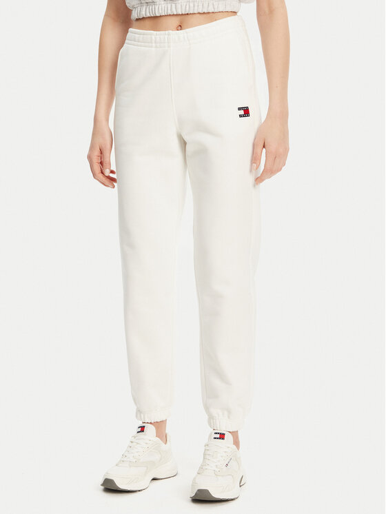 Tommy Jeans Долнище анцуг Badge DW0DW20679 Екрю Regular Fit за Жени цена