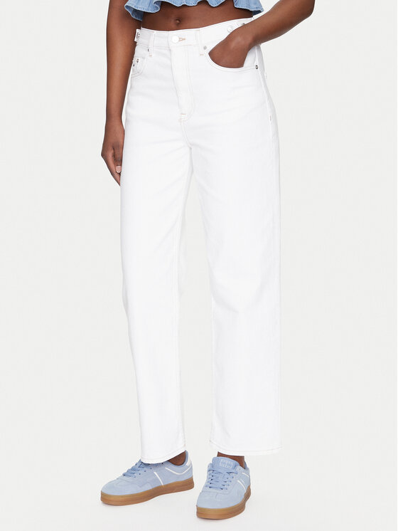 Tommy Jeans Дънки Layla DW0DW20018 Бял Straight Fit за Жени цена