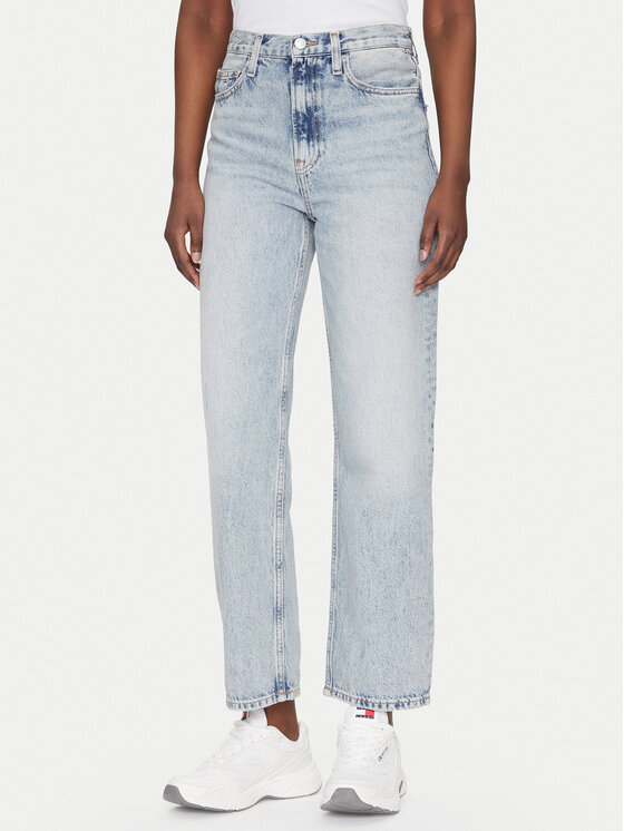 Tommy Jeans Дънки Layla DW0DW20593 Син Straight Fit за Жени цена