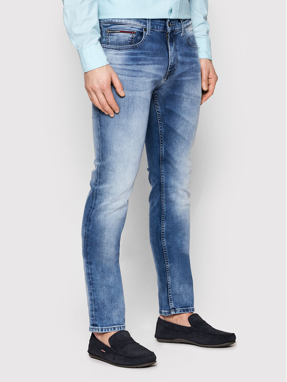 Tommy Jeans Дънки Scanton DM0DM09554 Син Slim Fit за Мъже цена