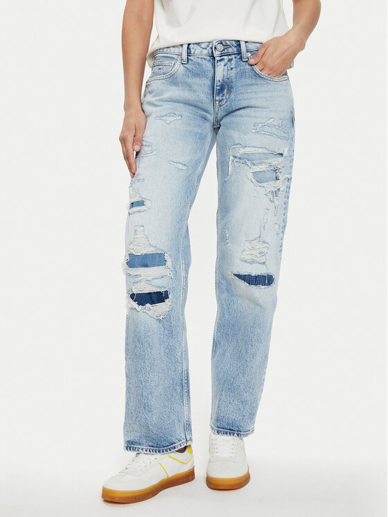 Tommy Jeans Дънки Sophie DW0DW18248 Син Straight Fit за Жени цена